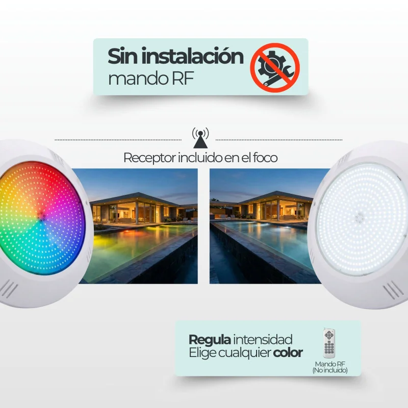 LED surface spotlight 35 W RGBW for swimming pool | Pure white and memory colours