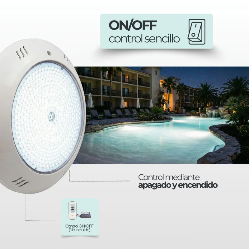 Projetor LED Piscina Superfície 35W 12V Branco Frio 6000K