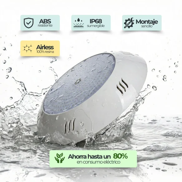 Projetor LED Piscina Branco Quente 3000K 35W 12V | Ecolume 28