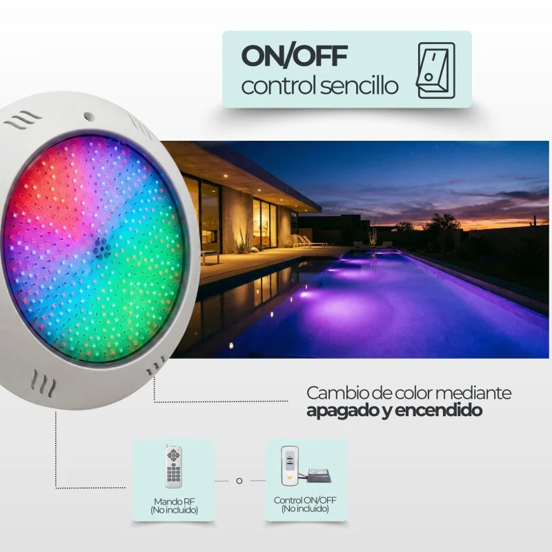 Projecteur LED Piscine RGB 35W | Submersible 12V AC avec Télécommande