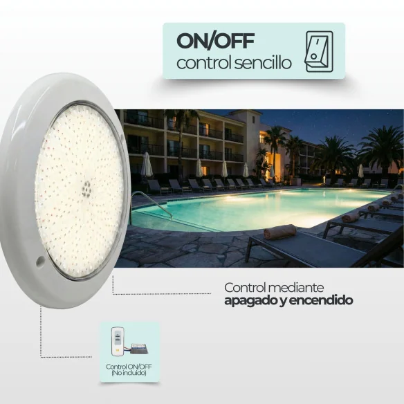 Foco LED Piscina de Superfície 35W Branco Quente 3000K | Gama Premium