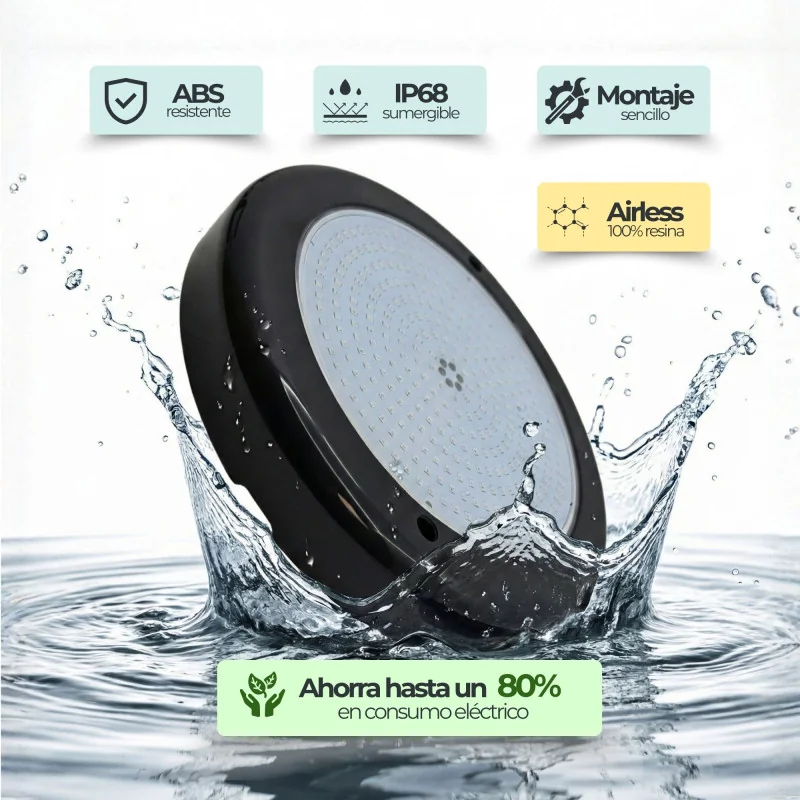 Cool White 6000K Pool LED Spotlight - Anthracite - Premium Black