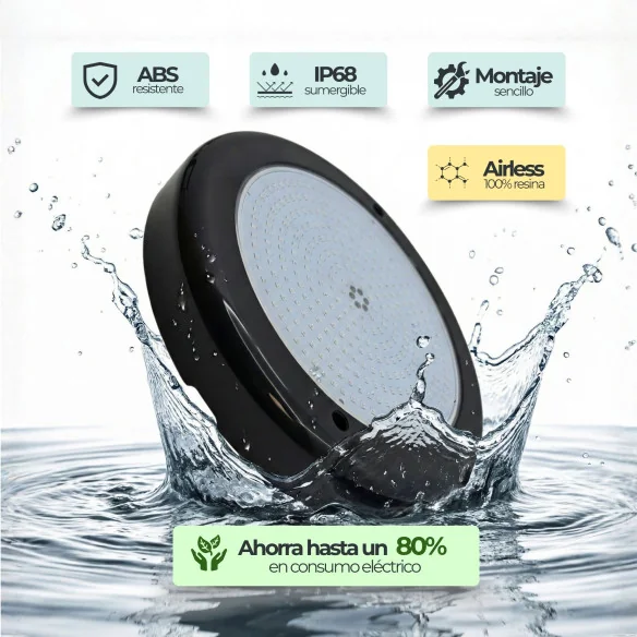 Cool White 6000K Pool LED Spotlight - Anthracite - Premium Black