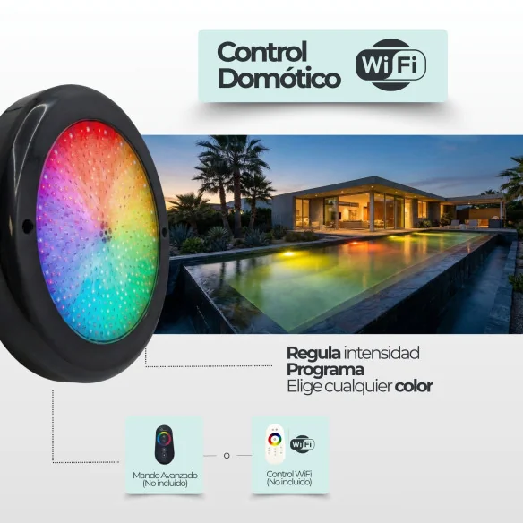 Foco LED RGB 4 Hilos ABS color Antracita | 23CM Diámetro 35W
