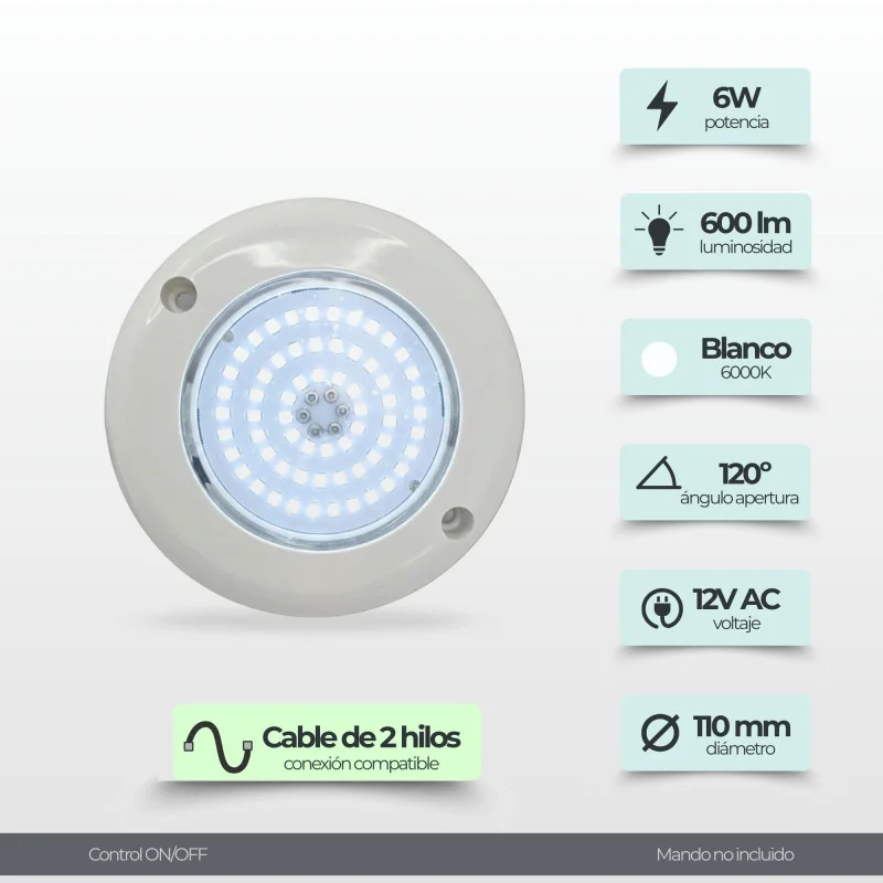 Foco Mini para Escalera o SPA 11Ø CM 6W Blanco Frío o Cálido