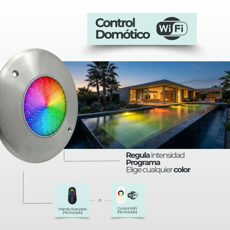 Projecteur LED RVB ON/OFF en acier inoxydable | 16 Diamètre 10W