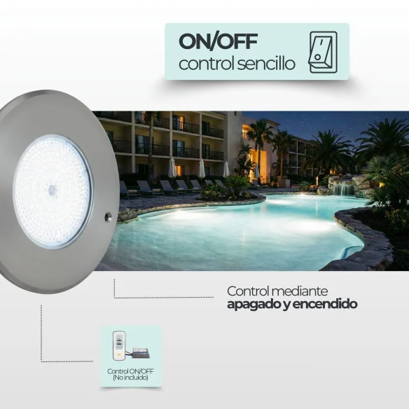 Foco LED Blanco Frío Acero Inoxidable | 16CM Diametro 10W