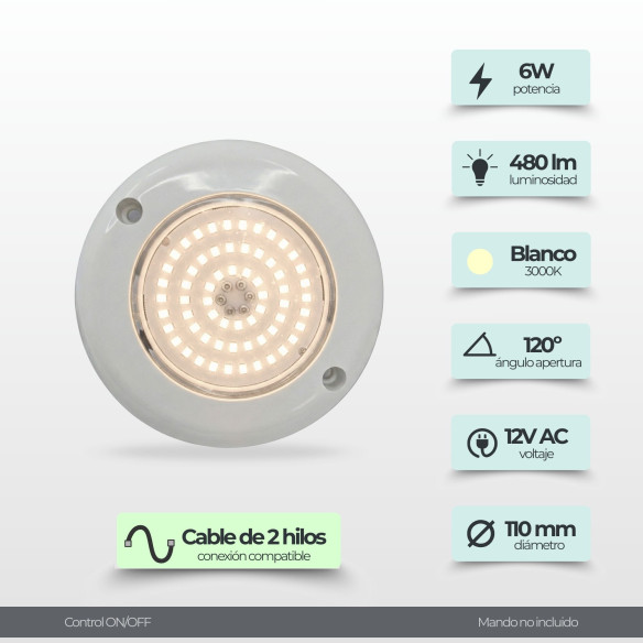 Mini Projetor para escadas ou SPA 11Ø CM 6W Branco frio ou quente