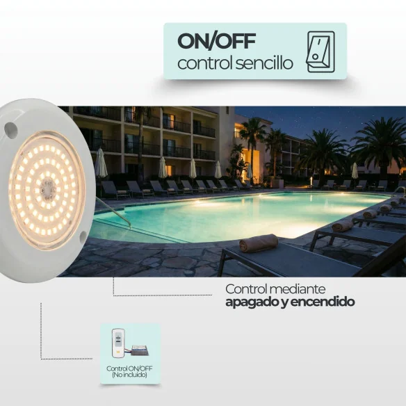 Surface Pool LED Spotlight 6W 12V AC Warm White 3000K