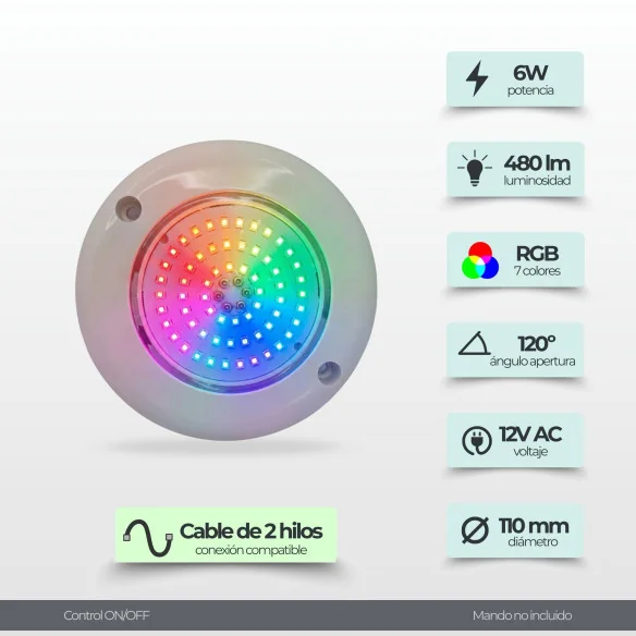 RGB Mini Spotlight for Staircase or SPA 11Ø CM 6W
