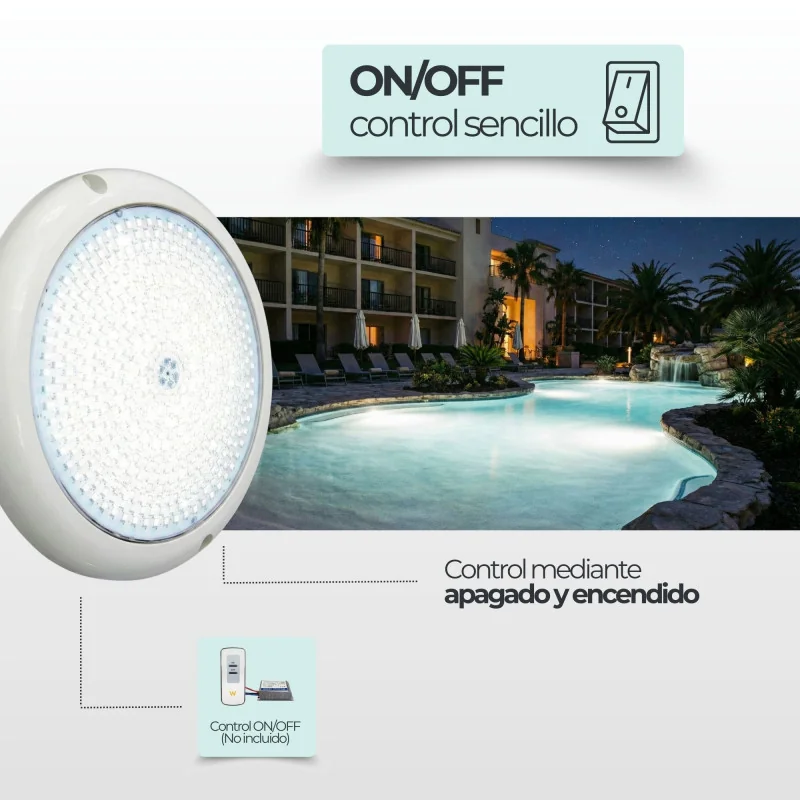 Cool White LED Pool Light ABS | 18cm Diameter 24W