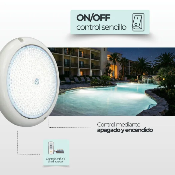Cool White LED Pool Light ABS | 18cm Diameter 24W