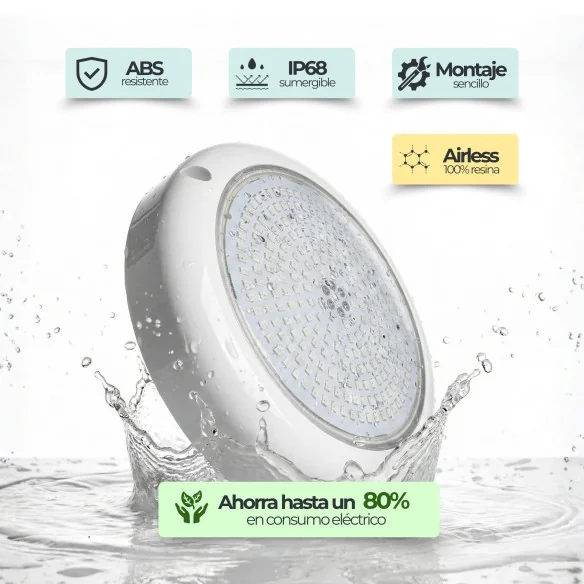 Cool White LED Pool Light ABS | 18cm Diameter 24W