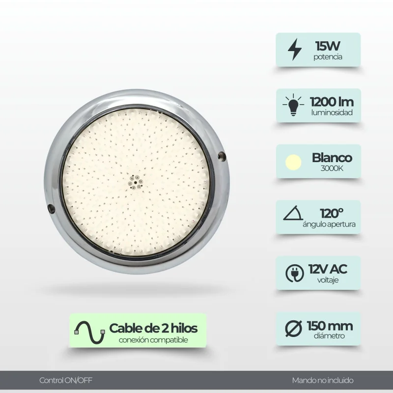 Spot de piscine LED 15 cm de diamètre | Petite taille | Swimhome