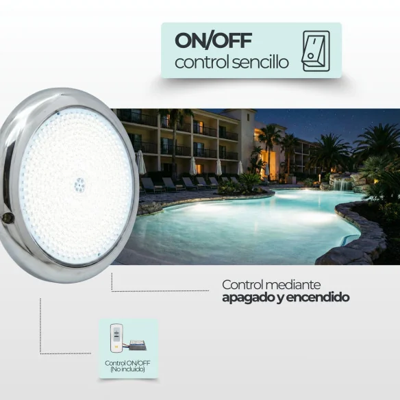 12V AC spot de surface LED blanc pour piscine Ø15 cm Ø15 cm Ø15 cm Ø15 cm Ø15 cm Ø15 cm Ø15 cm Acier inoxydable