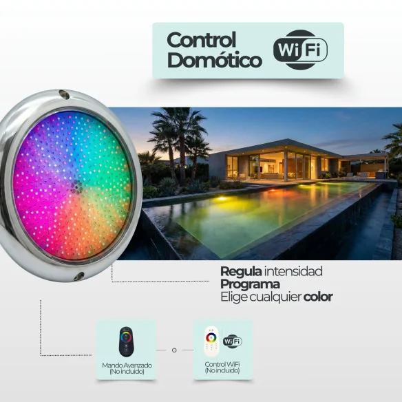 RGB LED Pool Spotlight 15cm - Premium Stainless Steel