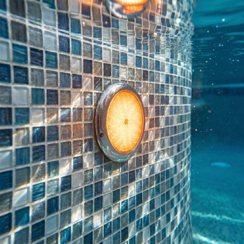 Pool LED RGB ON/OFF 12V AC Ø15 cm | Acier inoxydable