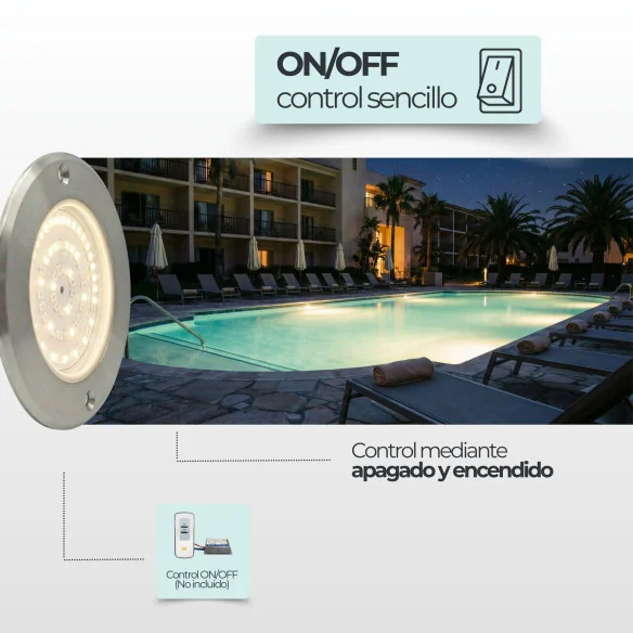 Foco LED Piscina Branco Quente Aço Inoxidável | 6W 12V