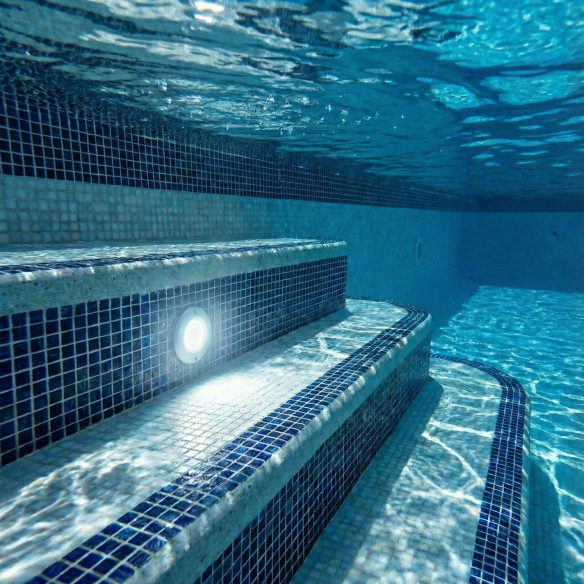 Projetor LED branco frio em aço inoxidável para piscina Ø11CM 6W