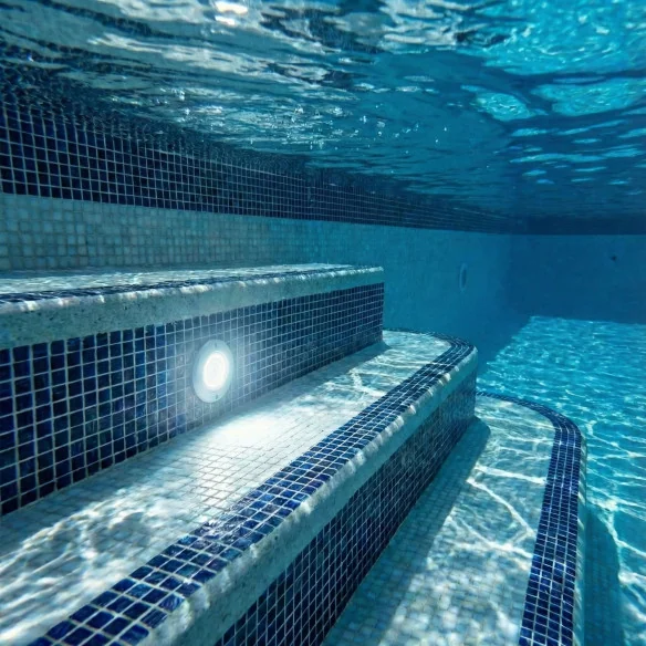 Projetor LED branco frio em aço inoxidável para piscina Ø11CM 6W