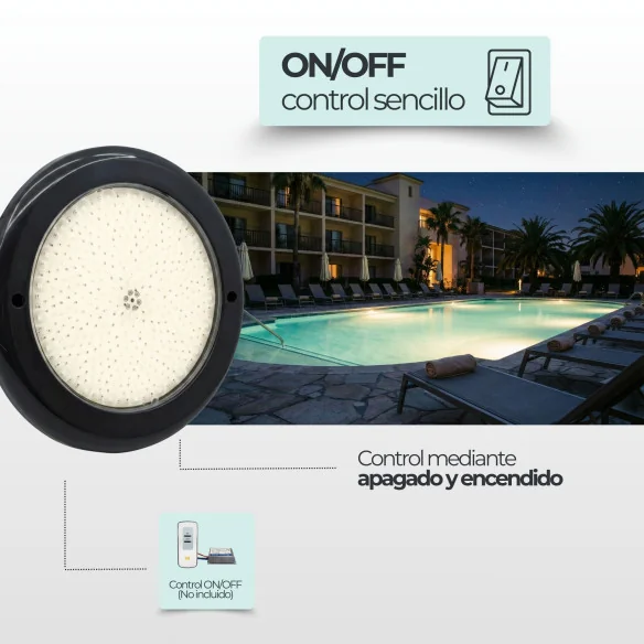 Warm White Surface LED Pool Light Ø15cm - Premium Black Range