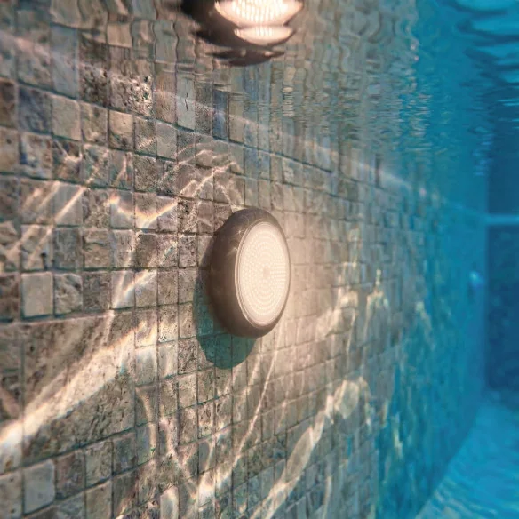 Warm White Surface LED Pool Light Ø15cm - Premium Black Range