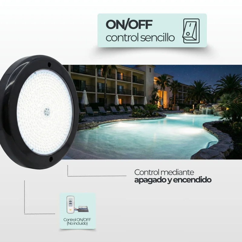 Foco LED Piscina Superfície Ø15cm - 10W 12V AC Branco Frio