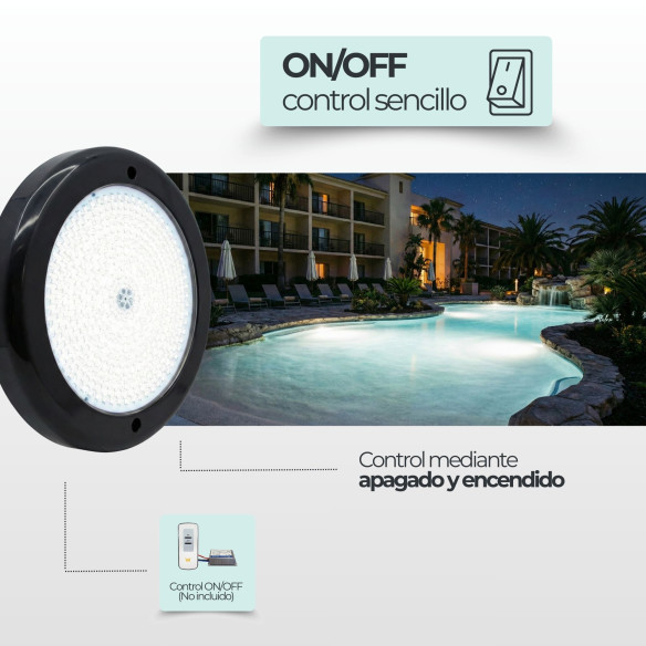 Projetor LED branco Ø15cm Antracite - Iluminação moderna para piscinas