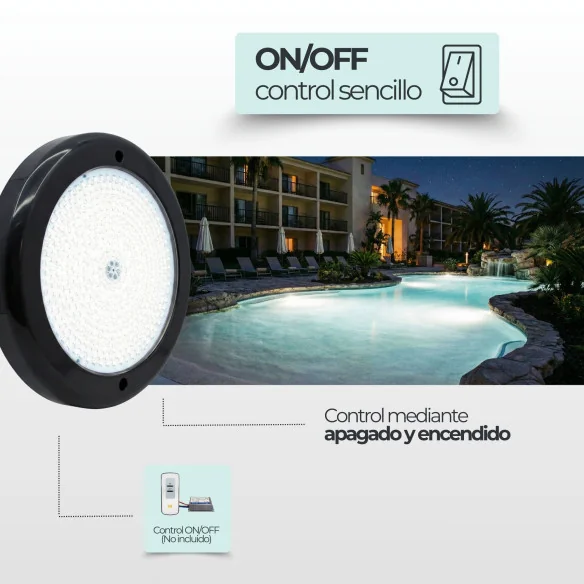 Surface LED Pool Spotlight 15W 12V AC | 6000K Premium Black