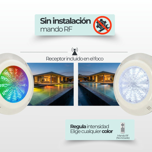 Foco LED RGB Piscina 35W 12V con Control Remoto | Swim Home