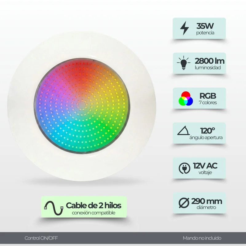 35W LED Pool Light for Niche - RGB 12V AC