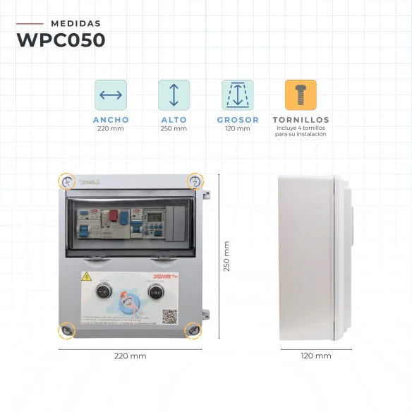 Tableau électrique de base pour piscine avec transformateur 50W