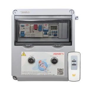 Basic Electrical Panel with 50W Transformer for Swimming Pools : Water pump - 0.5 HP (2.5 - 4A), Controller including box - Yes, Tagged - Swimhome