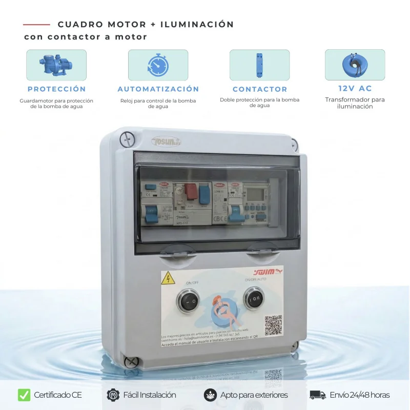 Cuadro Eléctrico para Piscina con Contactor y Transformador