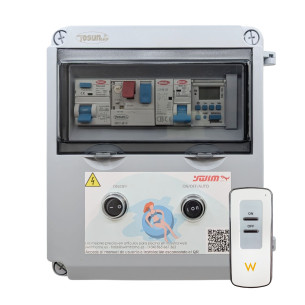 Quadro elétrico para piscina com contactor e transformador