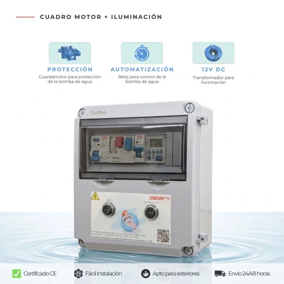 Tableau électrique compact pour piscine avec transformateur