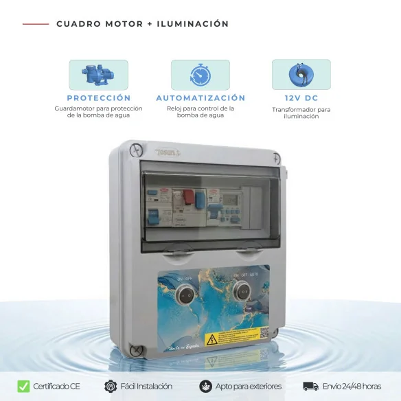 Cuadro Eléctrico Compacto de Piscina con transformador