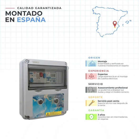 Quadro elétrico compacto para piscinas com transformador