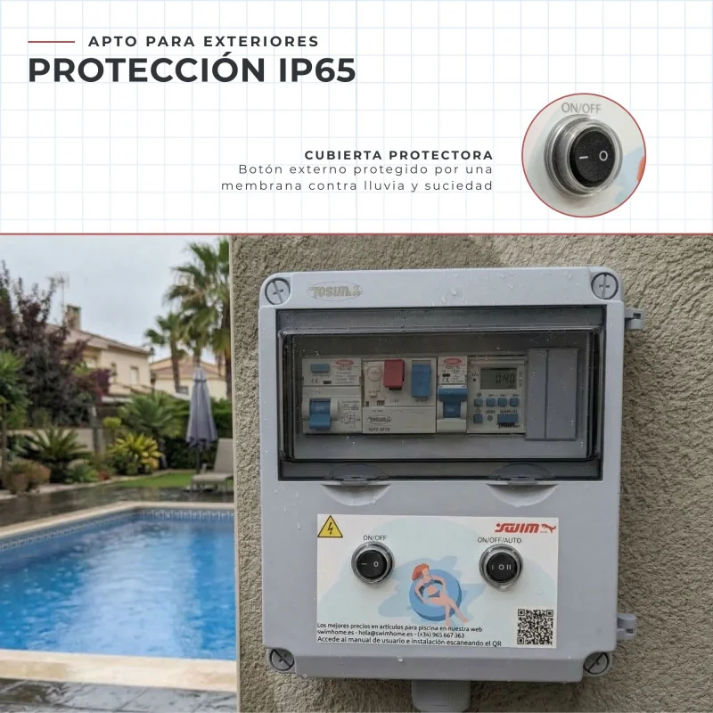 Quadro elétrico compacto para piscinas com transformador