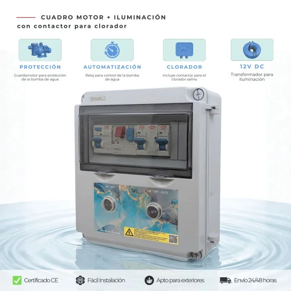 Panneau électrique pour piscine avec transformateur 60W Swimhome