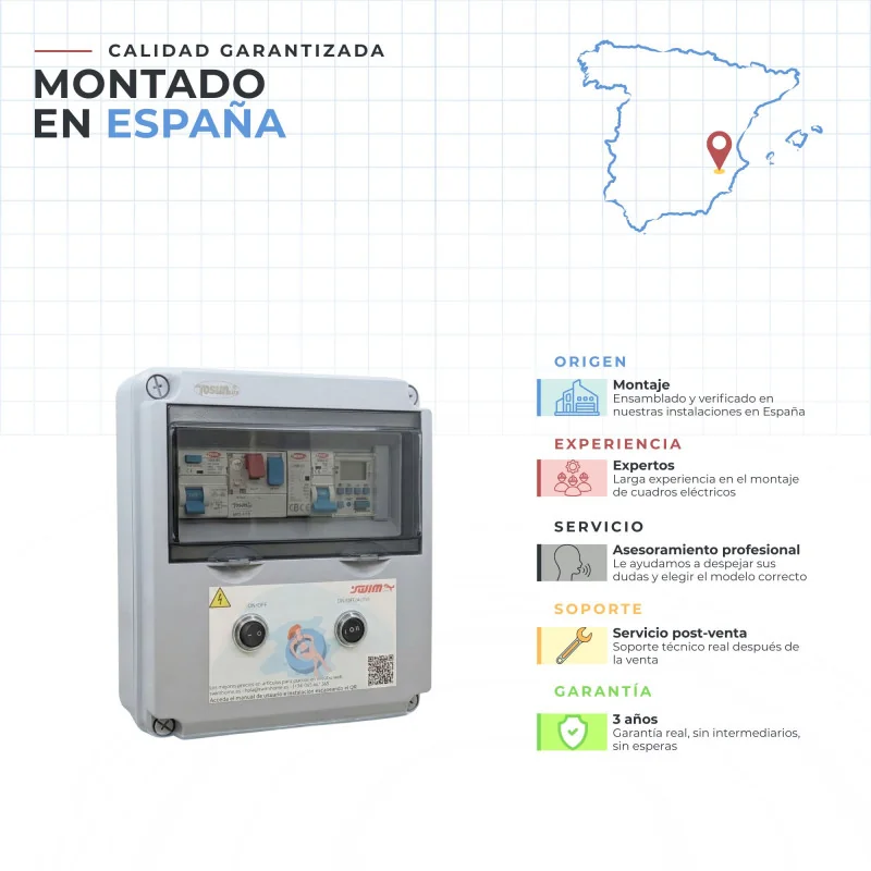 Cuadro Eléctrico para Piscina con Fuente de Alimentación