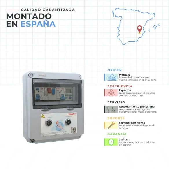 Quadro elétrico de piscina com alimentação eléctrica