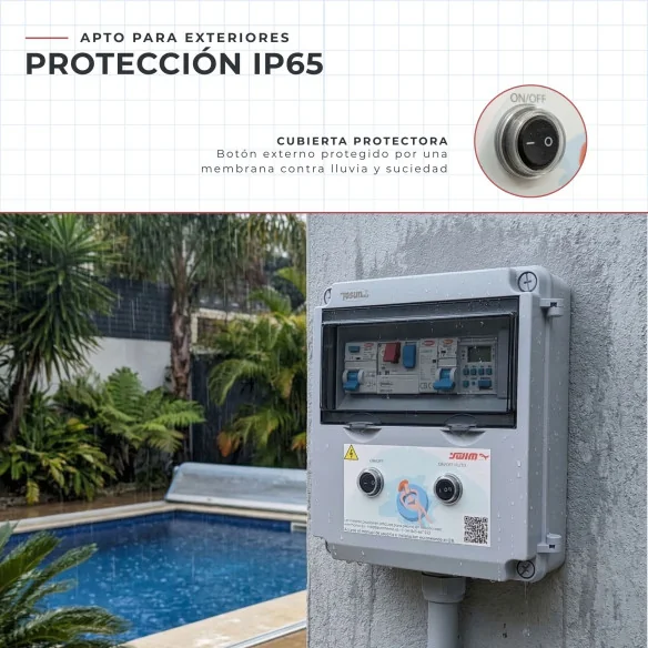Cuadro Eléctrico para Piscina con Fuente de Alimentación