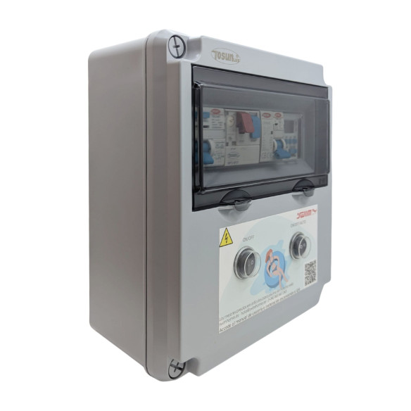 Quadro elétrico de piscina com alimentação eléctrica