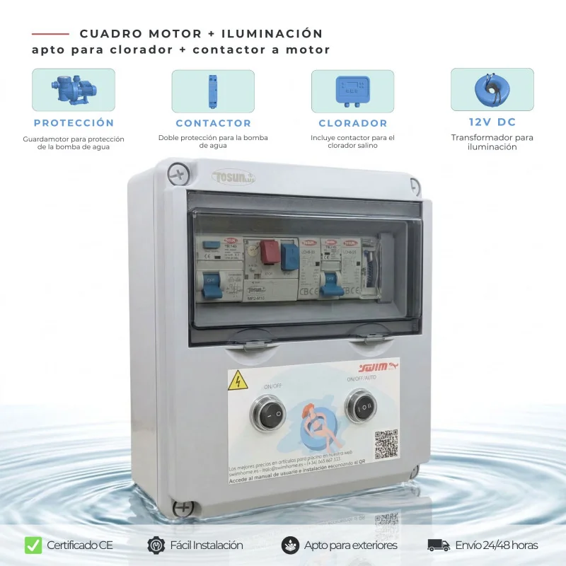 Swimming Pool Electrical Panel for 60W DC Chlorinator with Contactor | Swimhome