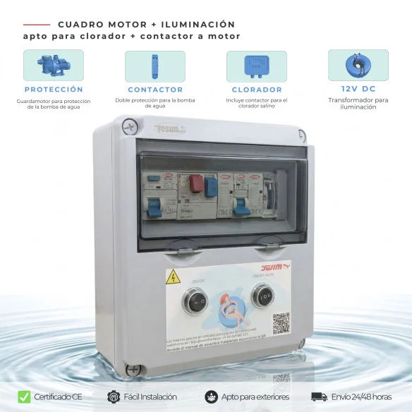 Swimming Pool Electrical Panel for 60W DC Chlorinator with Contactor | Swimhome