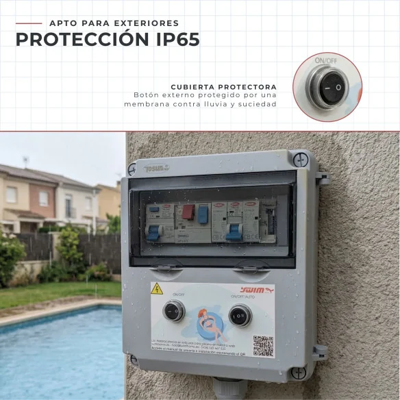 Tableau électrique pour piscine pour un chlorinateur 60W DC avec contacteur Swimhome