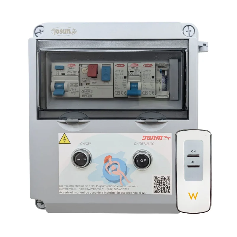 Tableau électrique pour piscine pour un chlorinateur 60W DC avec contacteur Swimhome