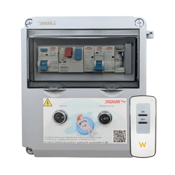 Tableau électrique pour piscine pour un chlorinateur 60W DC avec contacteur Swimhome