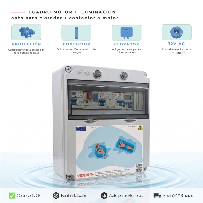 Quadro elétrico para piscina com clorador :: Quadro elétrico para piscina com clorador Swimhome